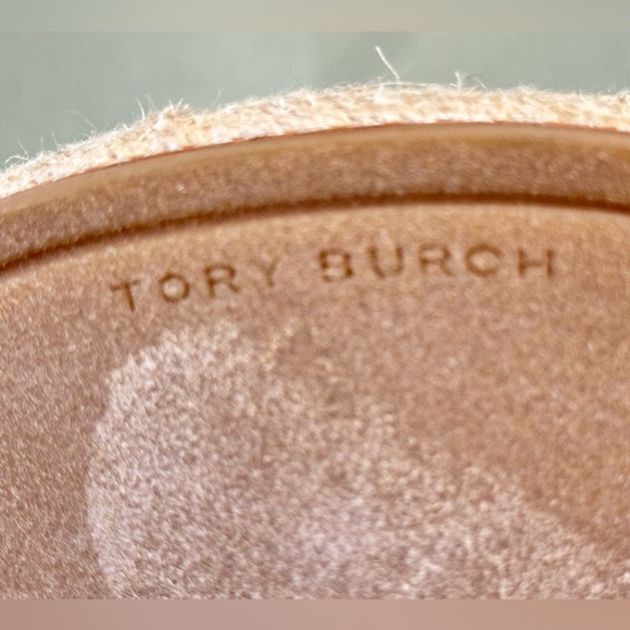 TORY BURCH Wedge Espadrille Sandal Cream & Black Size 8. - Picture 10 of 14